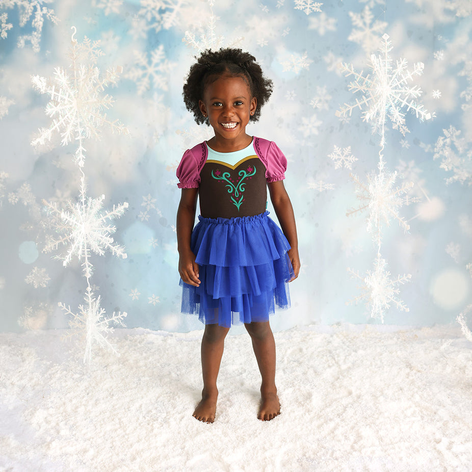 Blue Girl Toddler Tulle Dress Disney Frozen Anna - Main Image