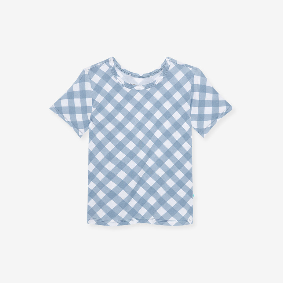 Dusty Blue Gingham Classic Tee