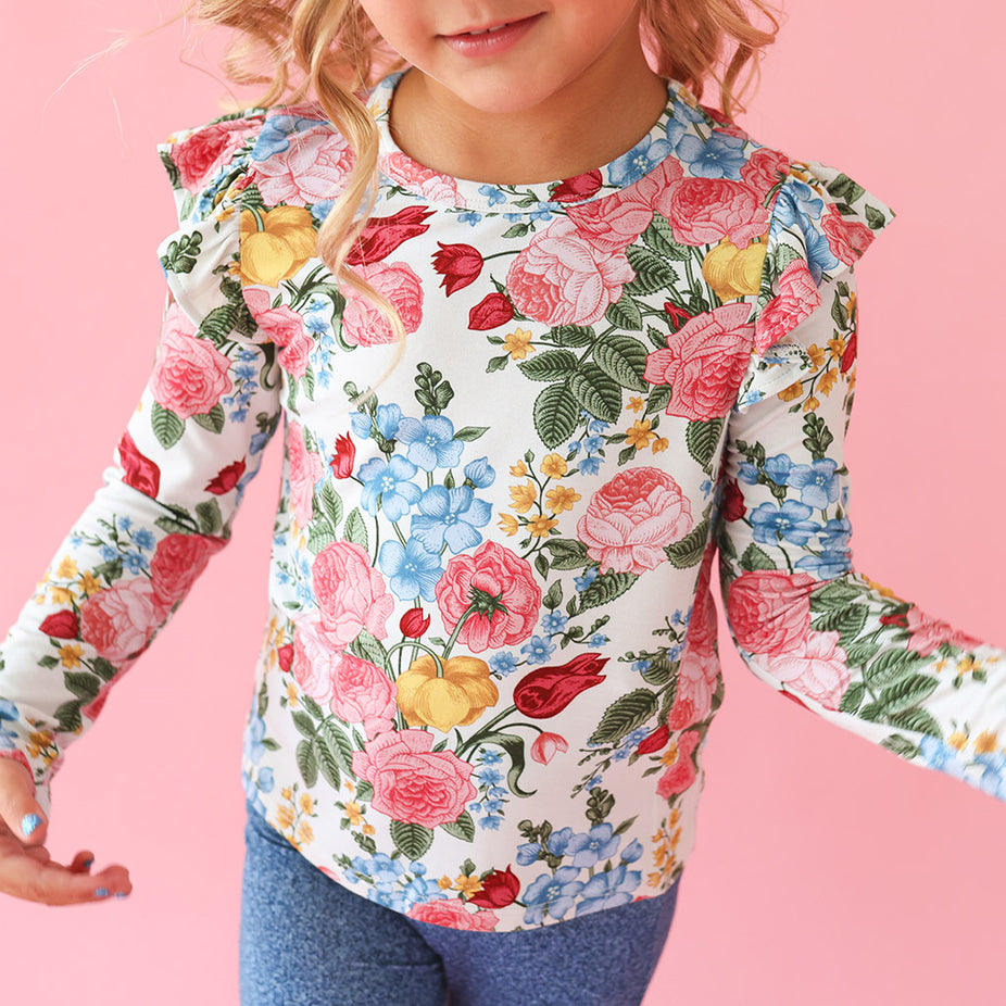 Rubina Long Sleeve Ruffled Shoulder Top