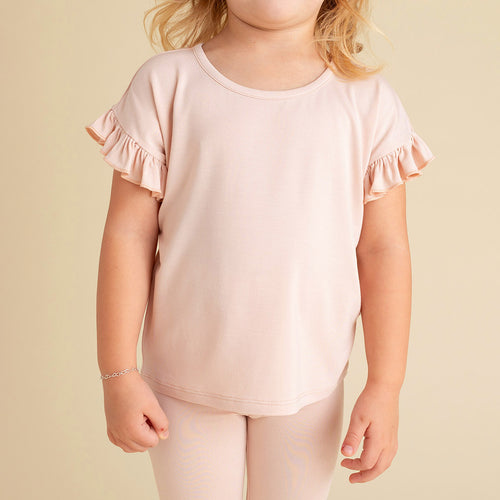 Dusty Blush Ruffled Boxy Tee