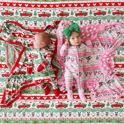 Disney Mickey Fair Isle & Mickey Stripe Luxette Patoo® Blanket