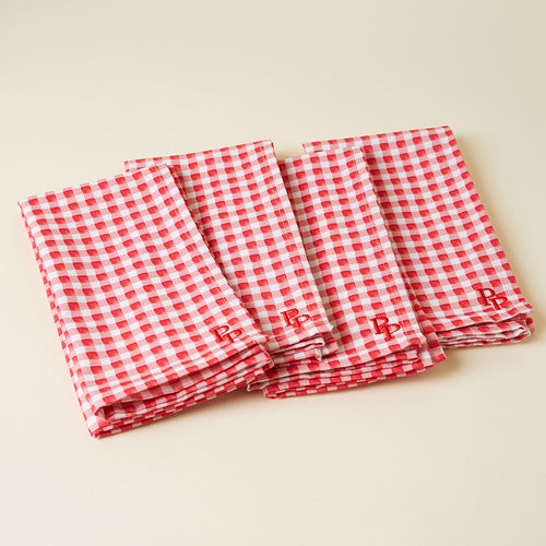 Watercolor Gingham Napkin Set