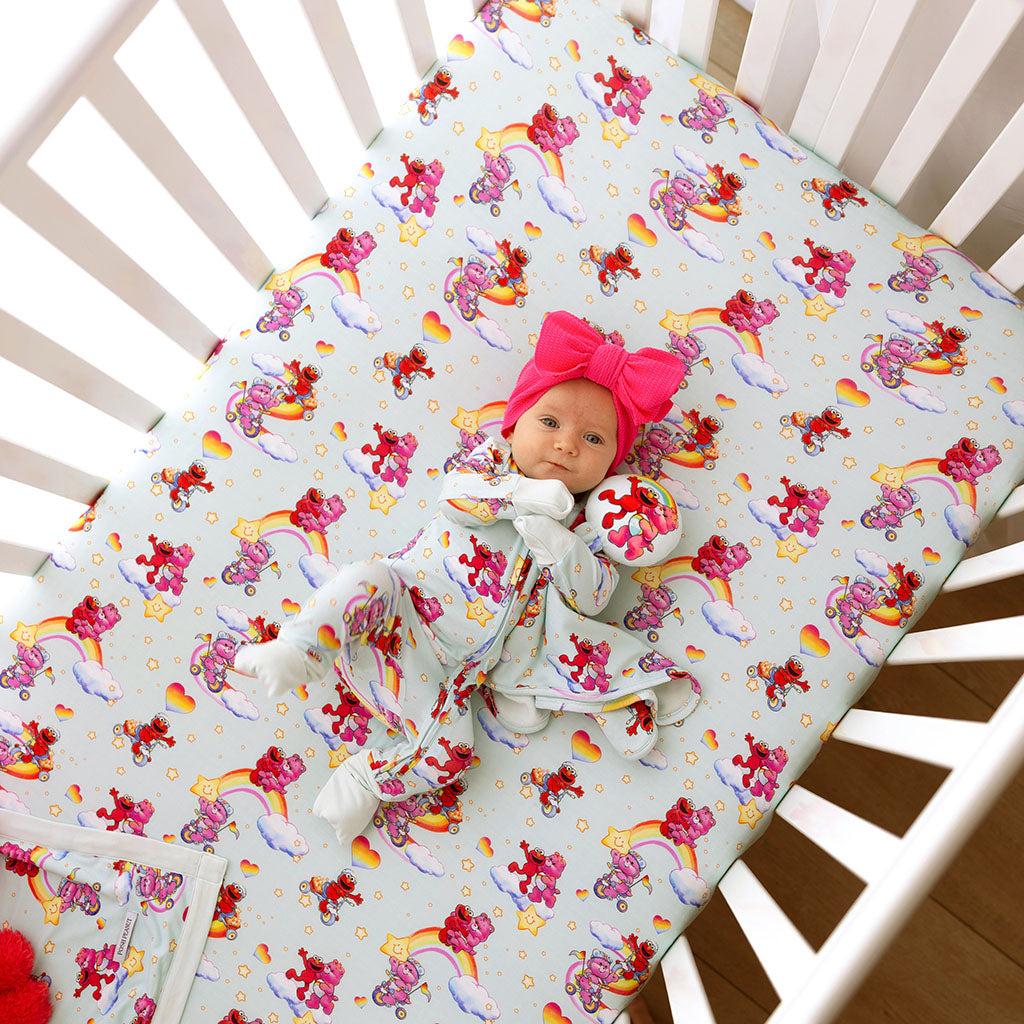 Cloudco Green Reversible Baby Lovey | Care Bears™ Cheer Bear & Elmo