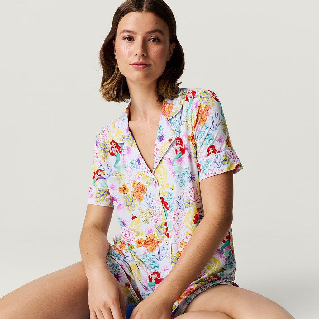 Mermaid Blue Short Sleeve Womens Pajamas Disney Princess Ariel