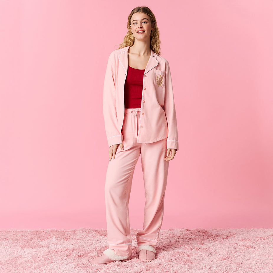 Powder Pink Women's Flannelette Pajama Set