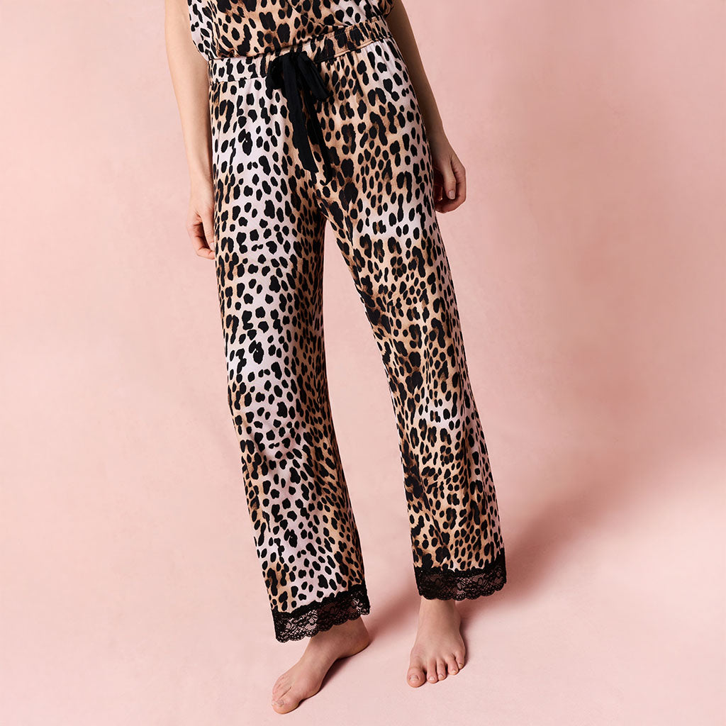 Loretta Leopard Women's Lace Pajama Pants