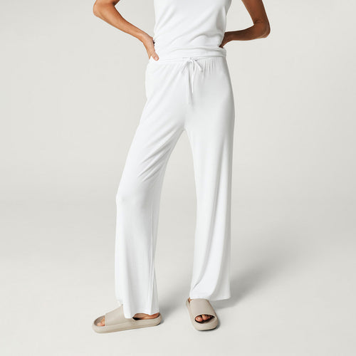 Women's White Premium Knit Straight Pants