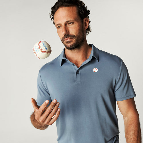 Baseball Men's French Terry Polo Shirt