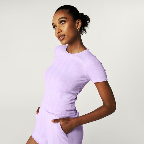 Lavender Haze Women's Pointelle Baby Tee