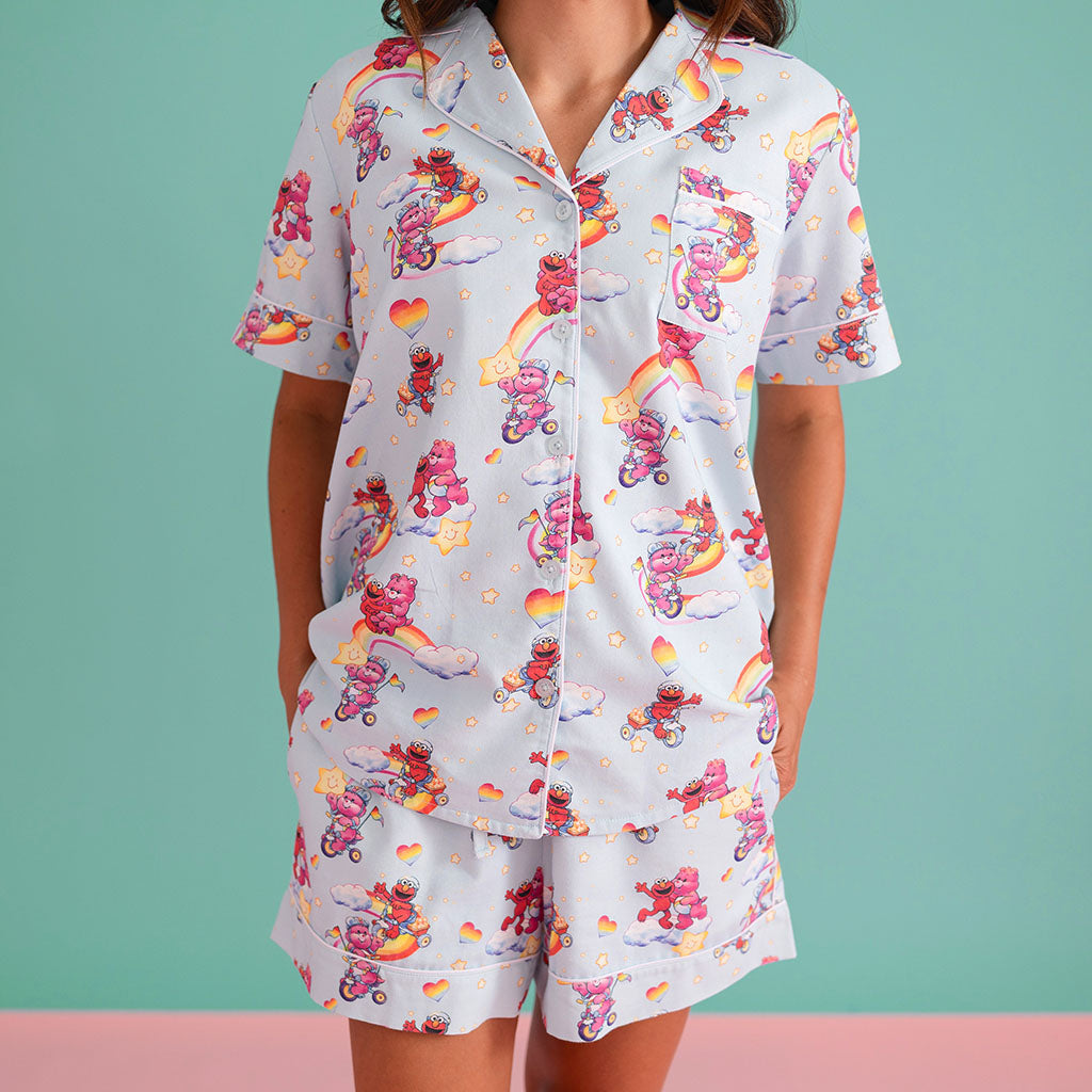 Care Bears™ Cheer Bear & Elmo Women's Twill Pajama Short Set