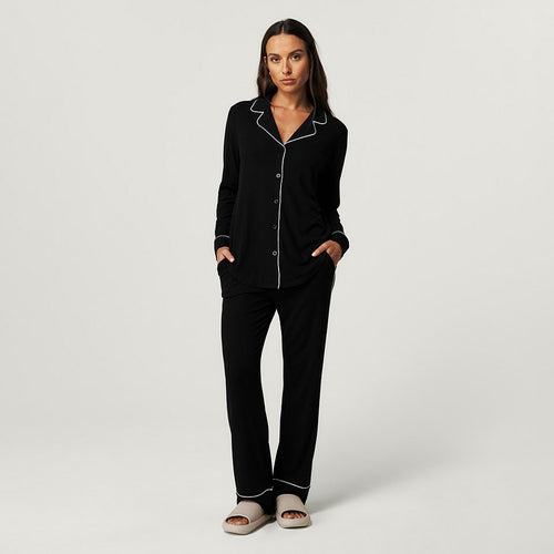 Women's Black Premium Knit Luxe Pajama Set