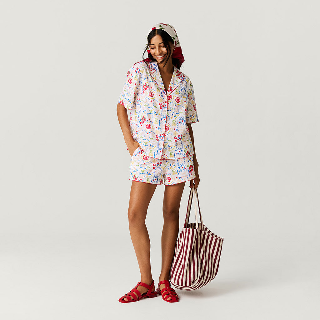 Mangia Women's Bamboo Challis Short Set