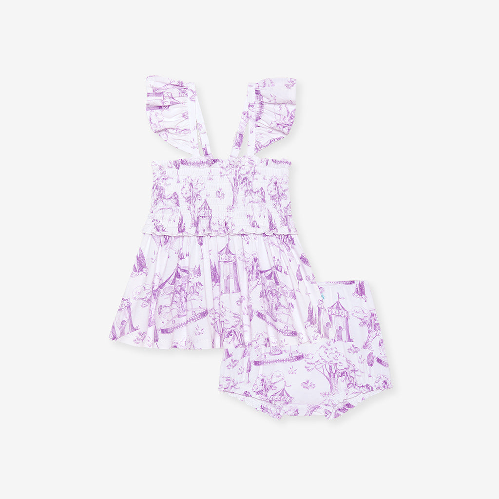 Purple floral set on a white background