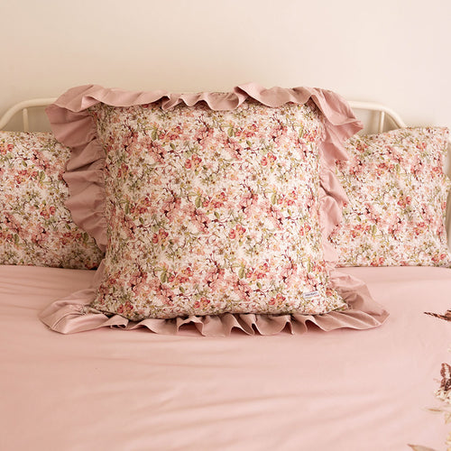 Flowery Fairy Blossoms Ruffled Euro Sham