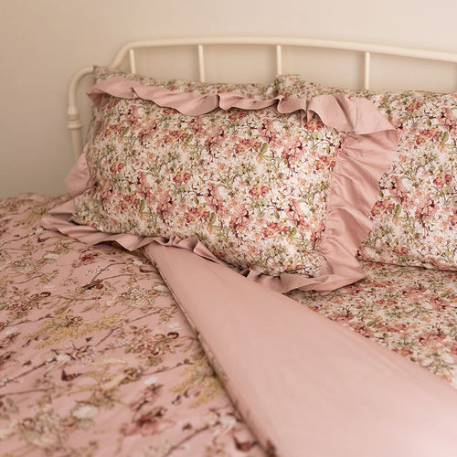 Flowery Fairy Blossoms Ruffled Pillowcase