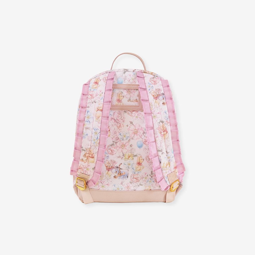 Pooh Bear Pink Girls Ruffled Backpack | Disney Winnie the Pooh display picture 1