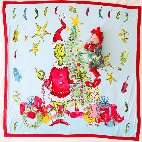 Dr. Seuss Who-liday Tree & Feelin' Grinchy Luxe Patoo® Blanket