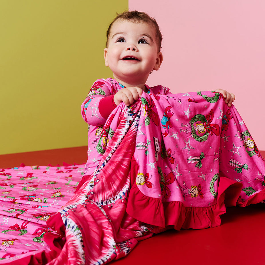 Dr. Seuss Cindy Lou Who & Happy Who-lidays Ruffled Luxe Patoo® Blanket