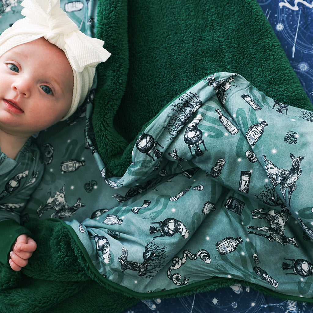 Harry Potter Gray Double-sided Plush Swaddle Slytherin House