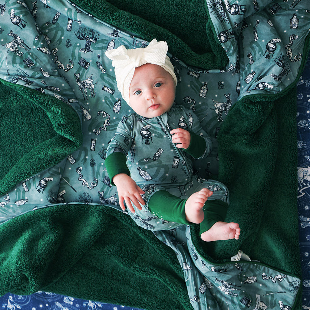 Harry Potter Gray Double-sided Plush Swaddle Slytherin House