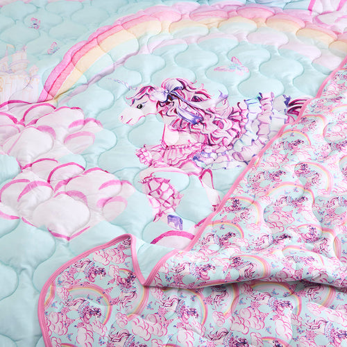 Cosette & Posh Unicorn Reversible Quilted Patoo® Blanket