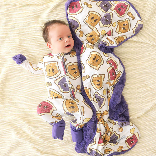Peanut Butter Jelly Time Minky Luxette Patoo® Blanket