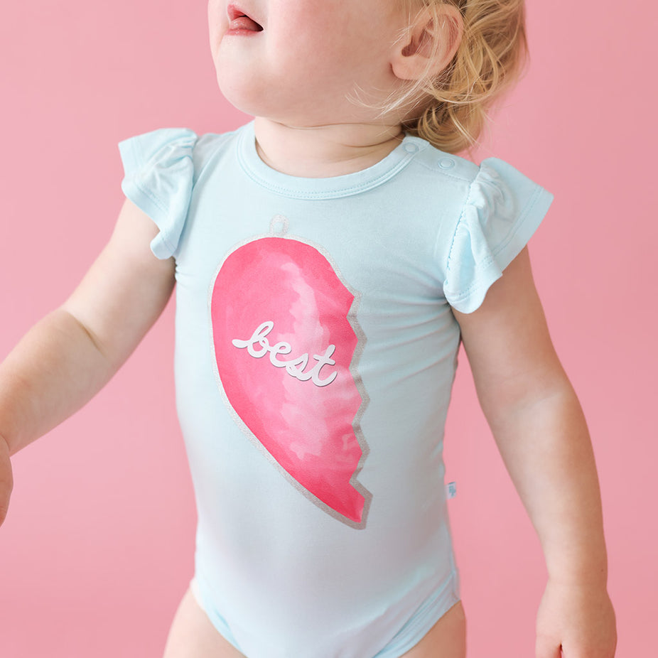 BFF Heart Best Ruffled Bodysuit