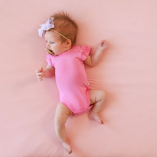 Cruisin' Pink Ruffled Bodysuit