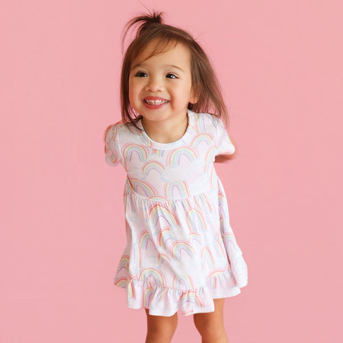 April Ruffled Twirl Bodysuit Dress