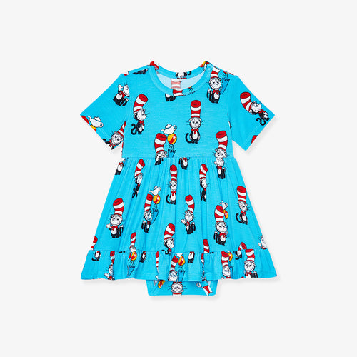 Dr. Seuss Cat in the Hat Ruffled Twirl Bodysuit Dress