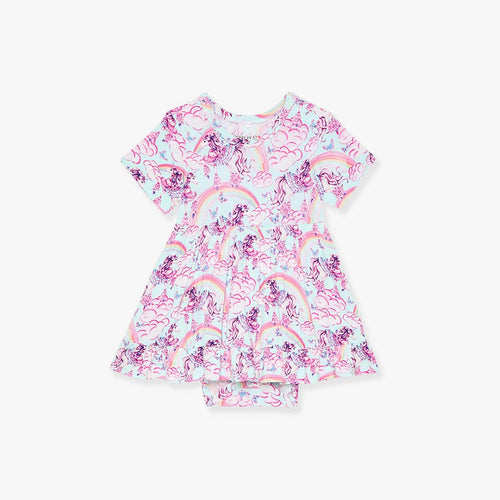 Cosette Ruffled Twirl Bodysuit Dress