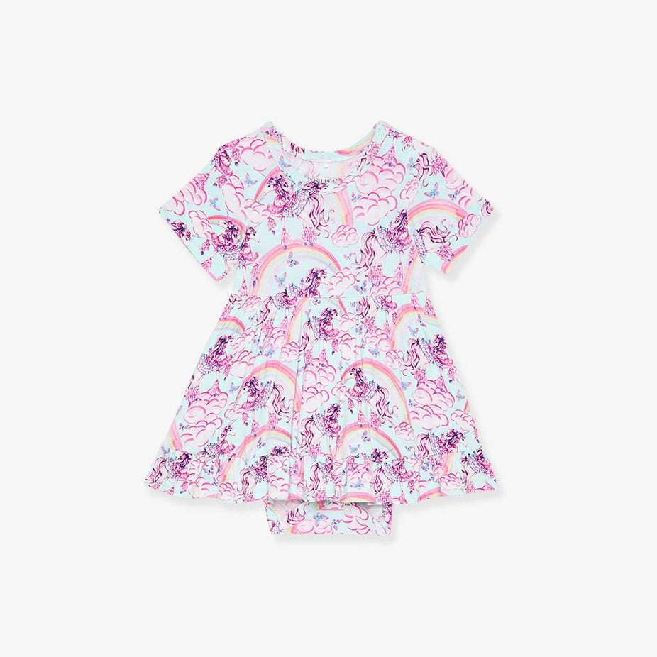 Cosette Ruffled Twirl Bodysuit Dress