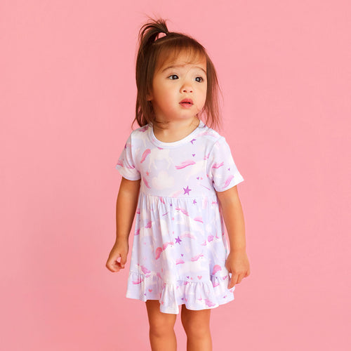 Thea Ruffled Twirl Bodysuit Dress