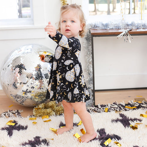 Midnight Bash Ruffled Bodysuit Dress