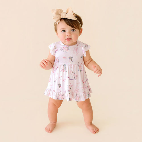 Pirouette Ruffled Twirl Bodysuit Dress