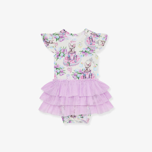 Posh Frenchie Tulle Bodysuit Dress