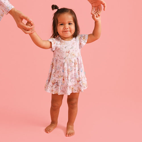 Disney Winnie the Pooh Pointelle Ruffled Bodysuit Dress