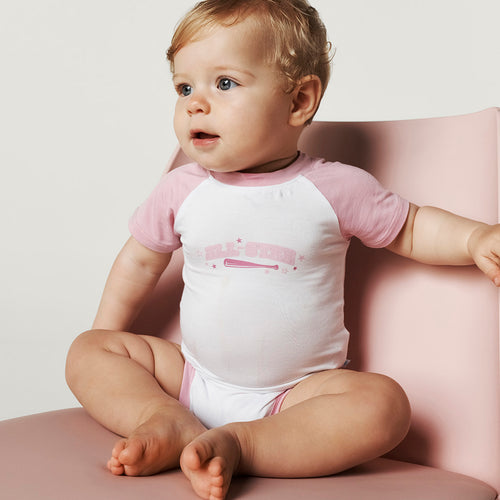 Posh Allstar Pink Raglan Bodysuit