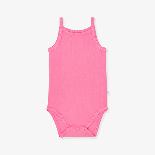 Aurora Pink Premium Knit Rib Scallop Bodysuit