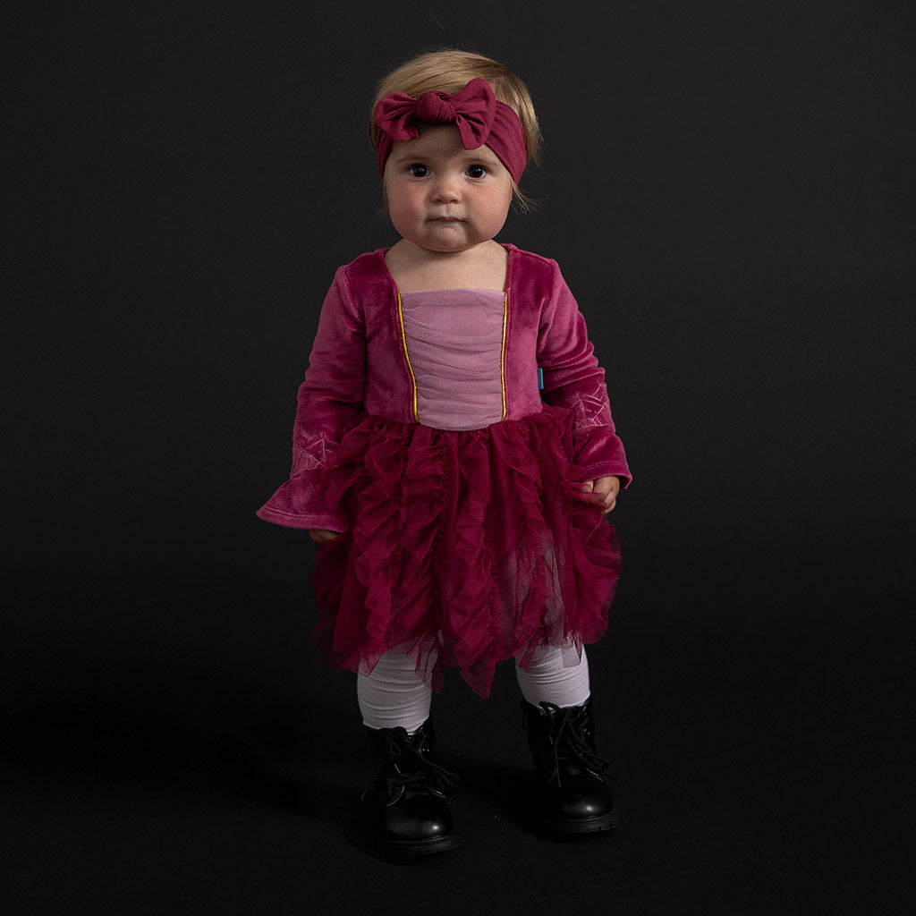 Disney Hocus Pocus Sarah Velour Tulle Bodysuit Dress