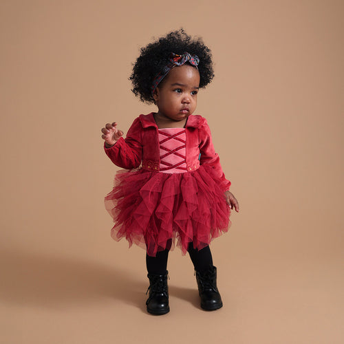 Disney Hocus Pocus Mary Velour Tulle Bodysuit Dress