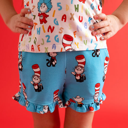 Dr. Seuss Cat in the Hat French Terry Ruffled Shorts