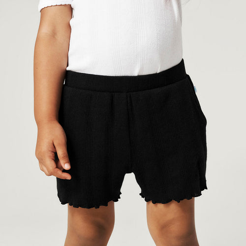 Black Pointelle Shorts