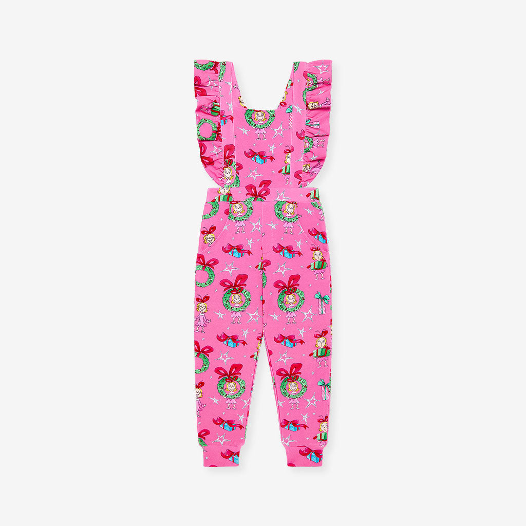 Pink Toddler Ruffled Overalls | Dr. Seuss Cindy Lou Who