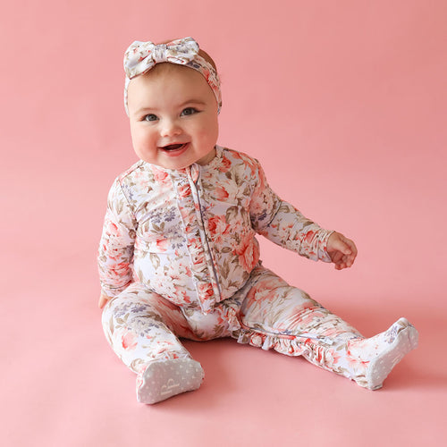 Aviva Footie Ruffled Zippered One Piece