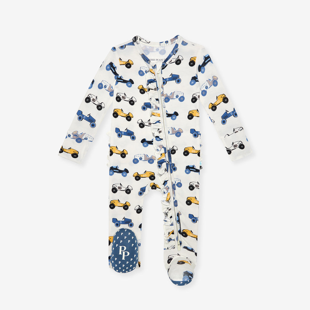 Enzo Footie Ruffled Zippered One Piece