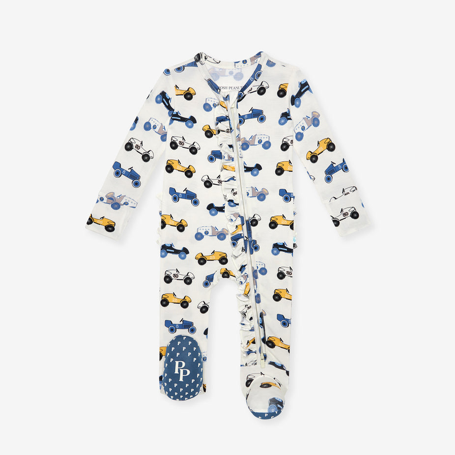 Enzo Footie Ruffled Zippered One Piece