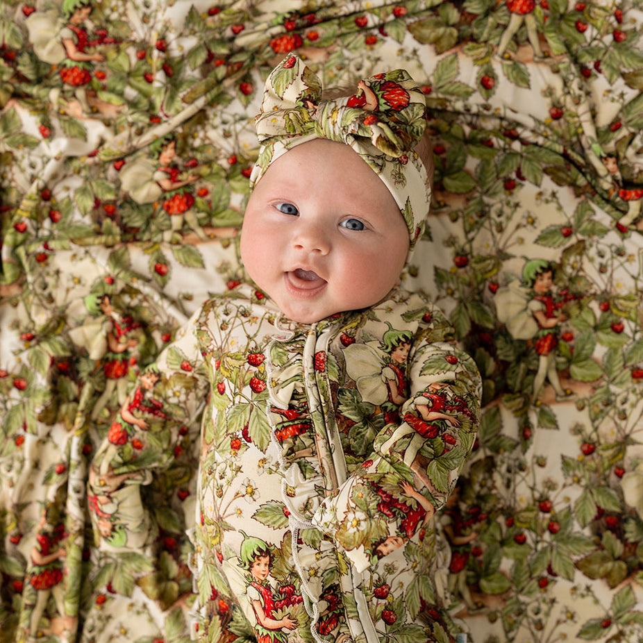 Strawberry Fairy Footie Ruffled Zippered One Piece