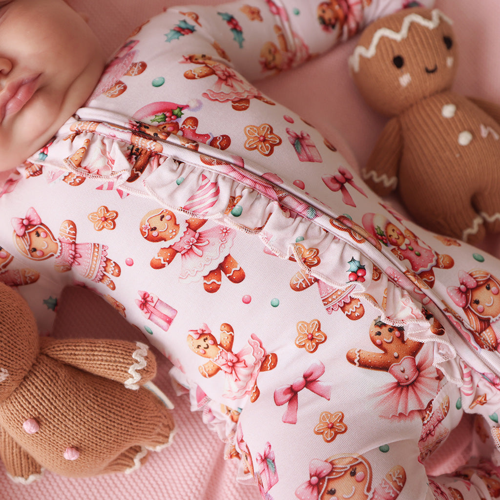Holiday Pink Baby Girl Sleeper | Ginger Posh