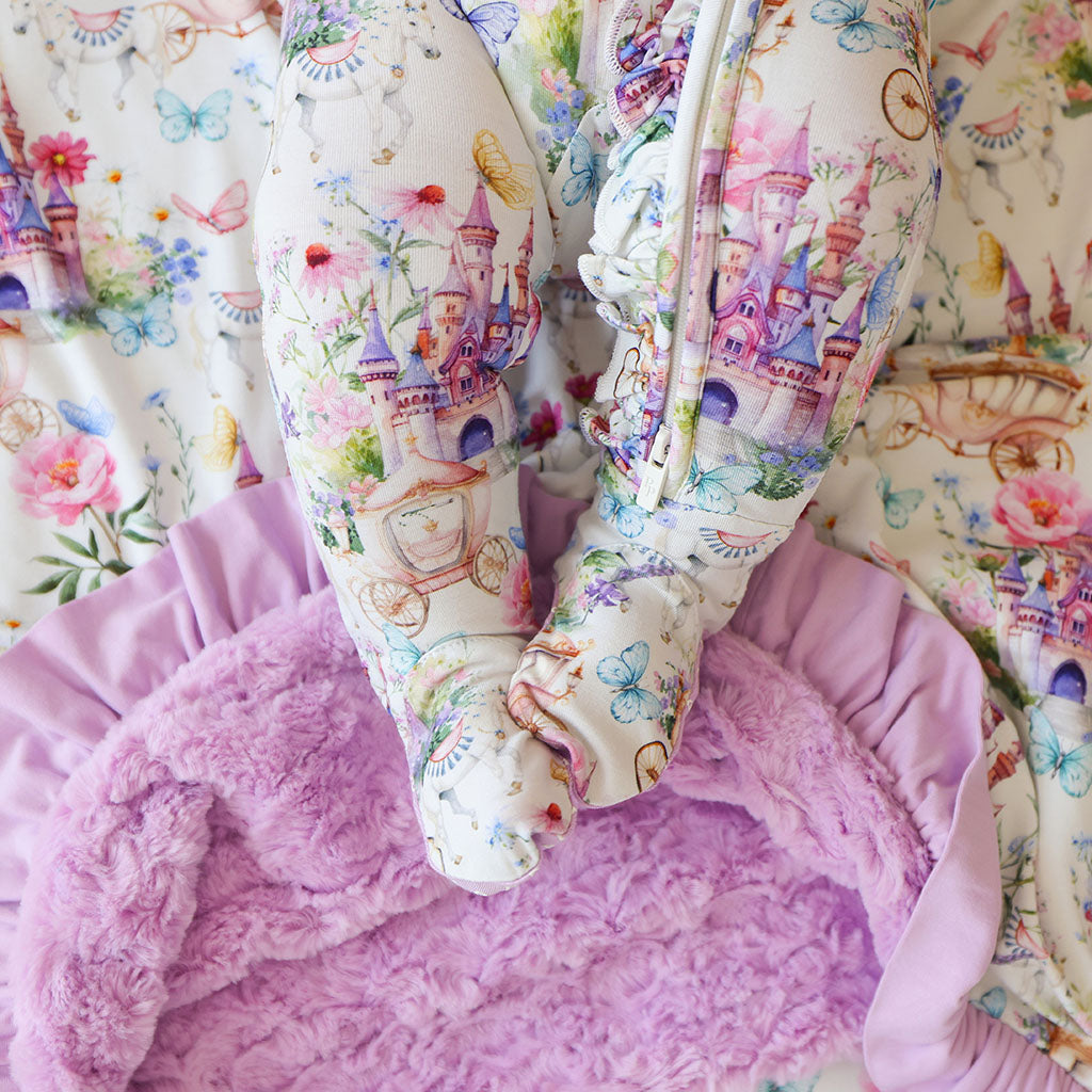 Fairytale Floral Pink Baby Girl Sleeper | Katrina